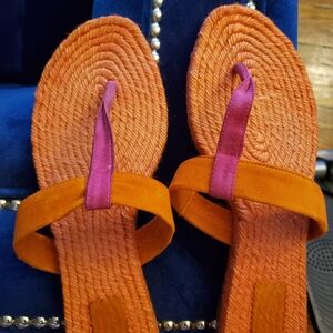 Orange and Pink Women's Loro Piana Sandals